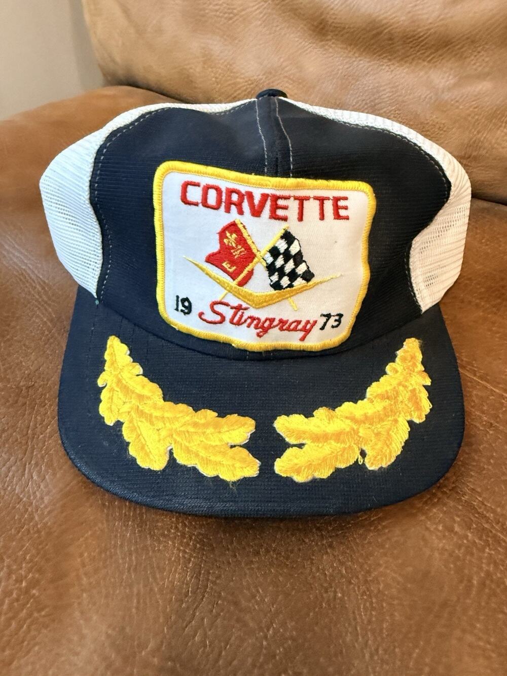 Vintage 80s Corvette Stingray Trucker Mesh Snap Back Hat